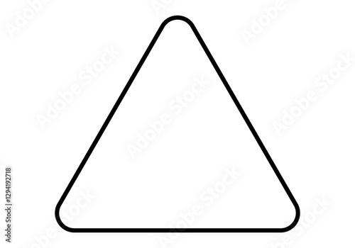 Icono negro de triángulo de vértices curvos