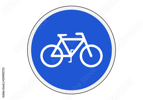 Señal informativa azul con silueta de bicicleta 