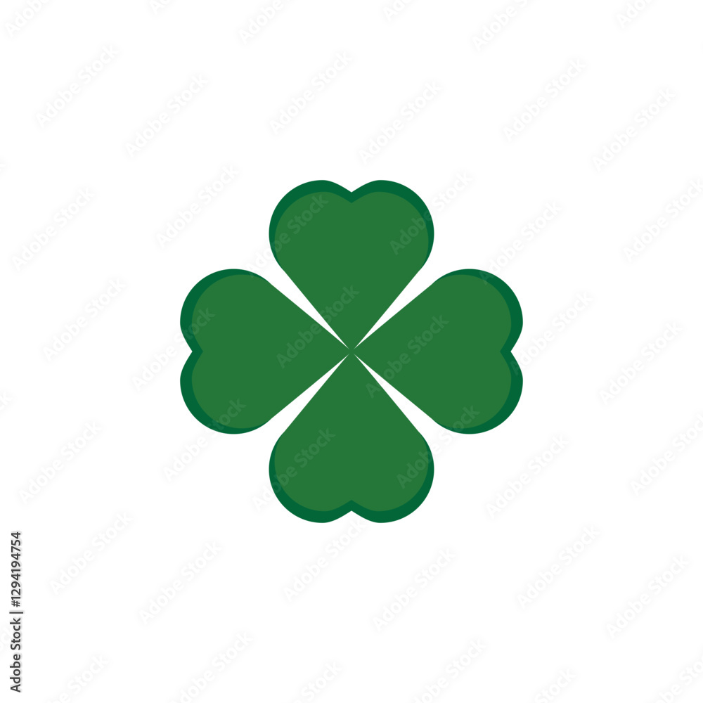 Illustration of a Four-Leaf Clover Illustration of a Four-Leaf Clover