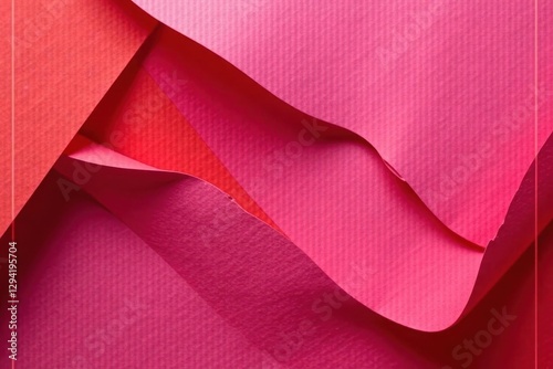 Intricate folds of pink and red paper creating a dynamic composition , composition, red