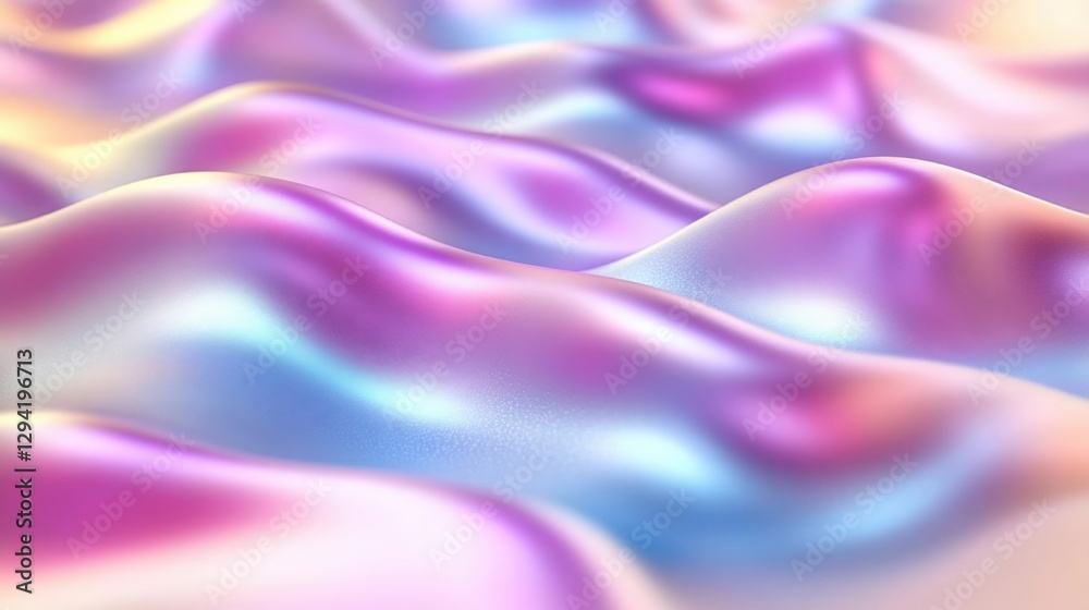 Obraz premium Abstract Iridescent Texture With Wavy Pink Purple And Blue Surface