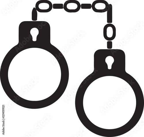Illustration of handcuffs with a chain