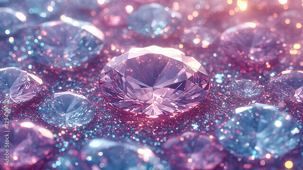 Diamond and gemstone pattern with a sparkling texture, perfect for beauty and fashion branding Diamond and gemstone pattern with a sparkling texture, perfect for beauty and fashion branding