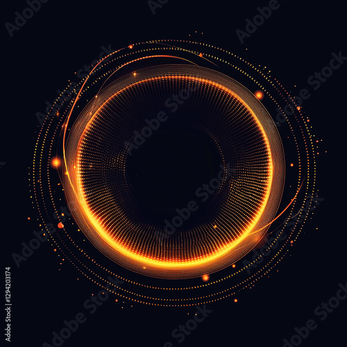 A dynamic circular audio equalizer with radiating sound waves