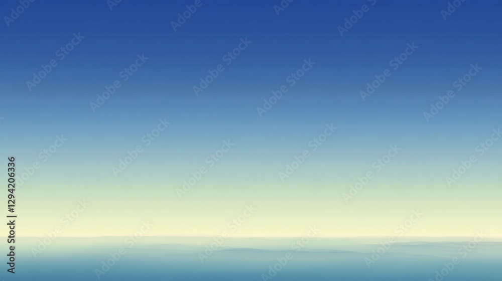 Obraz premium Serene gradient sky meeting calm ocean horizon.