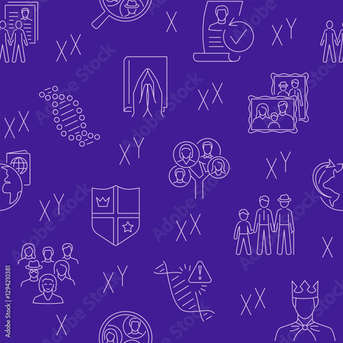 Ancestral roots and genealogy seamless pattern
