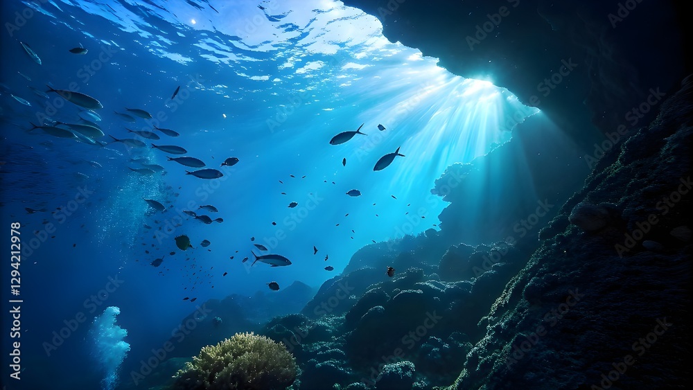 Fototapeta premium underwater scene with coral reef