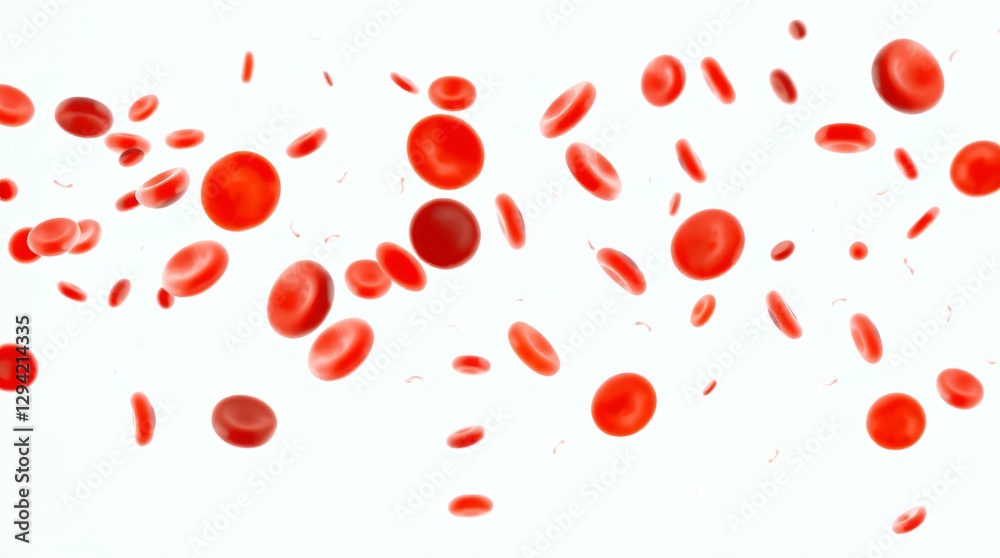 Flowing red blood cells Flowing red blood cells