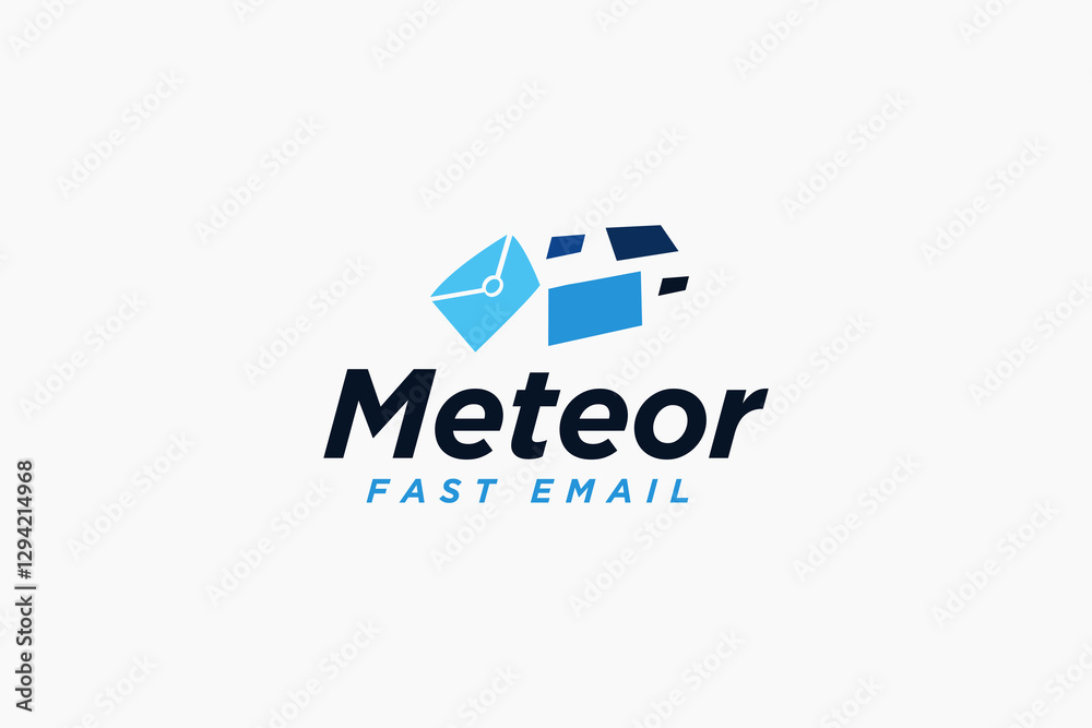 Fototapeta premium meteor fast email symbol logo design vector illustration. creative move mail, letter, post, paper, email, and massage iconic logo vector design template with modern, and unique styles