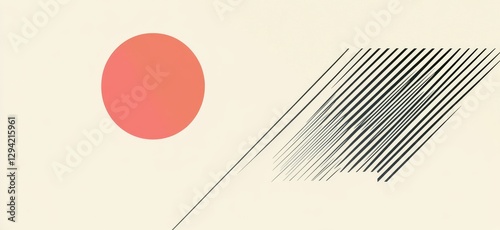 Abstract art with circle and diagonal lines