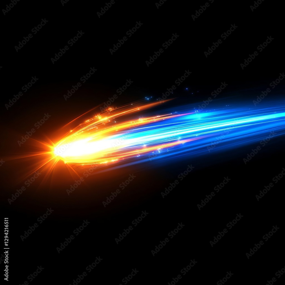 The wave of light with sparkling lines. , isolated on white background, , copy space for text, The wave of light with sparkling lines. , isolated on white background, , copy space for text,
