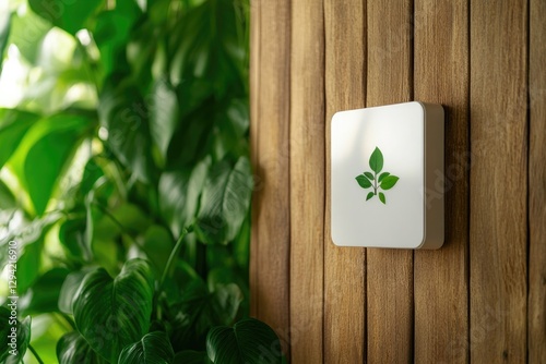Modern device blends nature with technology, featuring green lea