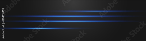 Abstract lights lines, vector laser beams. Glowing streaks on dark background. Luminous neon lines isolated on trasparent backgound.