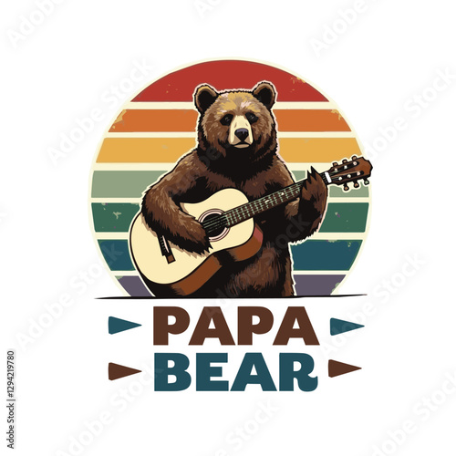 Papa bear custom t-shirt design. Colorful and fashionable t-shirt design for man and women.
