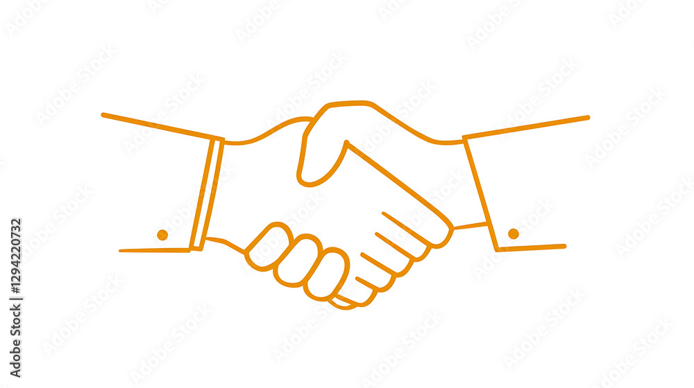 Obraz premium A handshake between two people with a yellow background