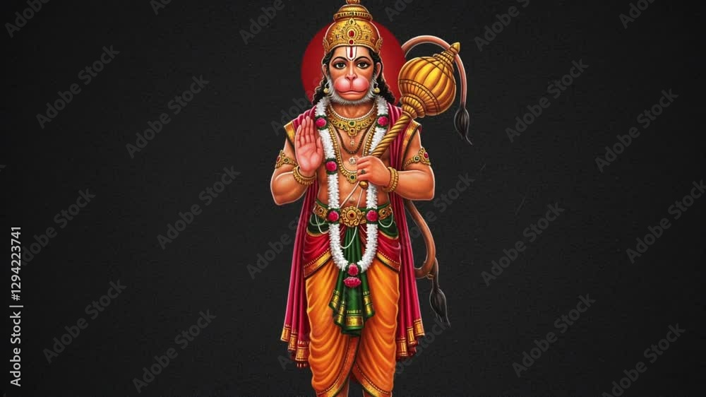 Hanuman Jayanti Lord Hanuman Indian God 2D Animation Motion Graphics for Greetings and Wallpapers