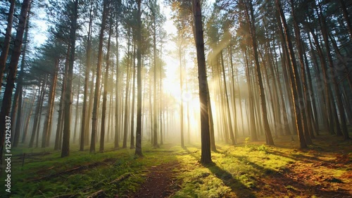 Dense Pine Tree Forest