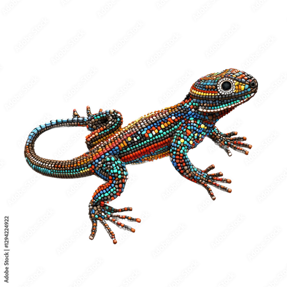 Obraz premium 3D vector icon of Mexican beaded lizard isolated on transparency background