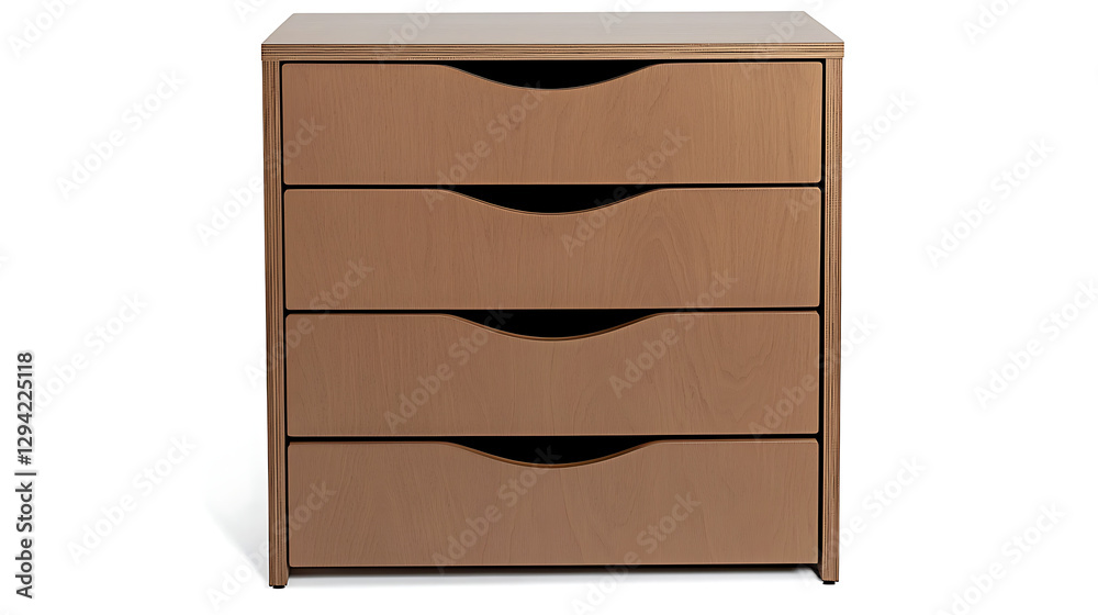 A brown wooden dresser with four drawers A brown wooden dresser with four drawers
