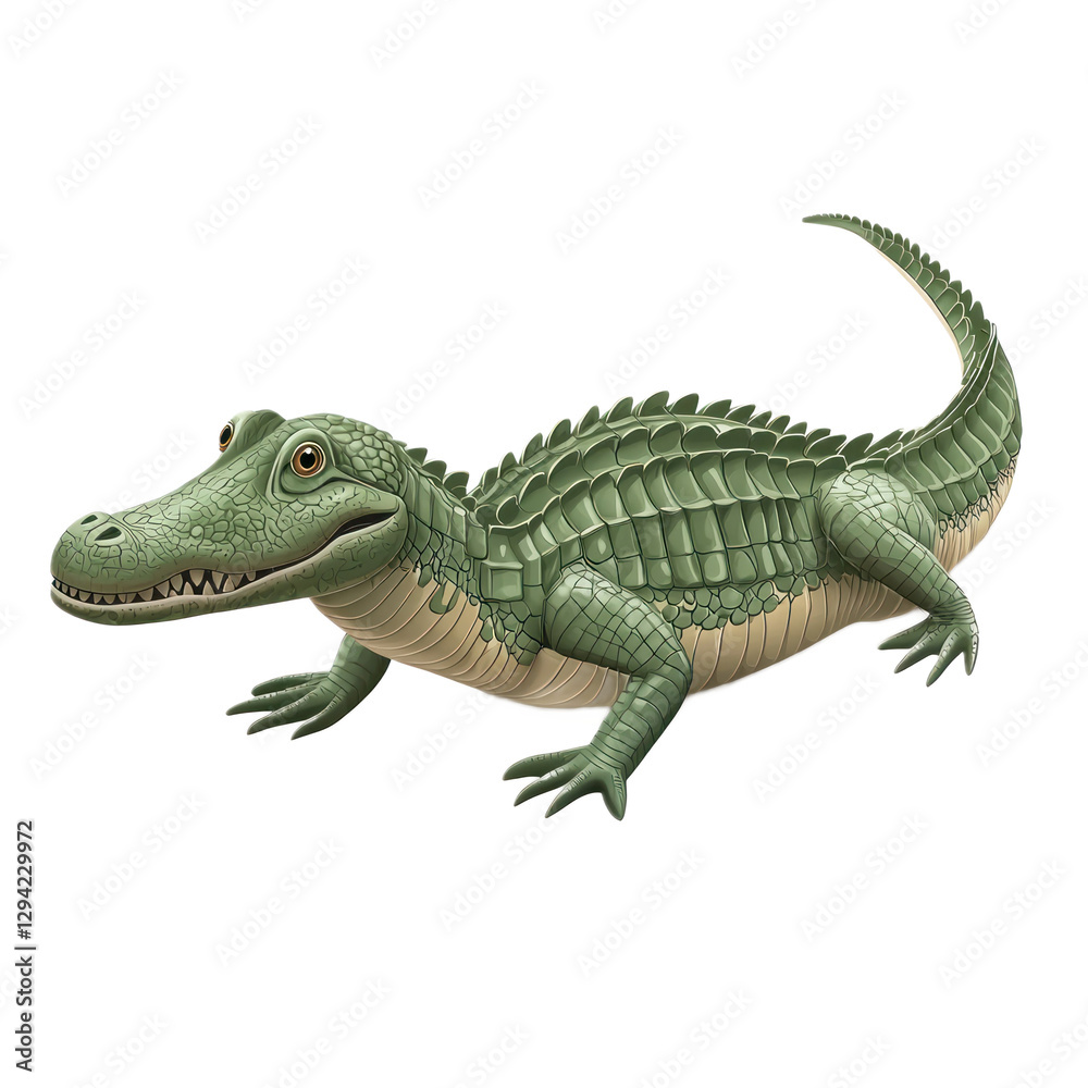 Fototapeta premium 3D vector icon of Gharial isolated on transparency background