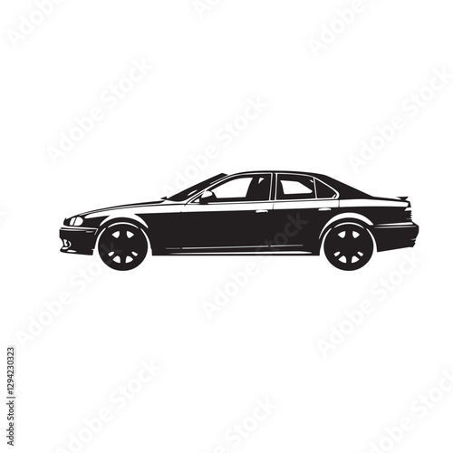 Transport super car logo silhouette minimalist vector design creative illustration.