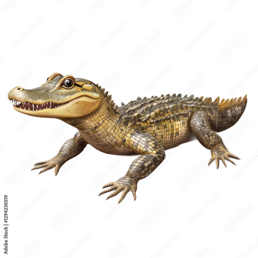 Fototapeta premium 3D vector icon of Caiman isolated on transparency background