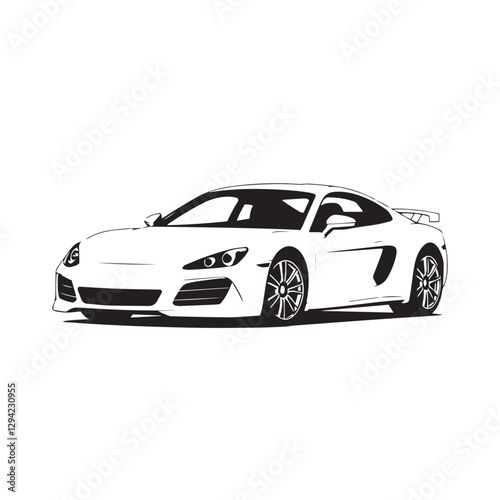 Transport super car logo silhouette minimalist vector design creative illustration.