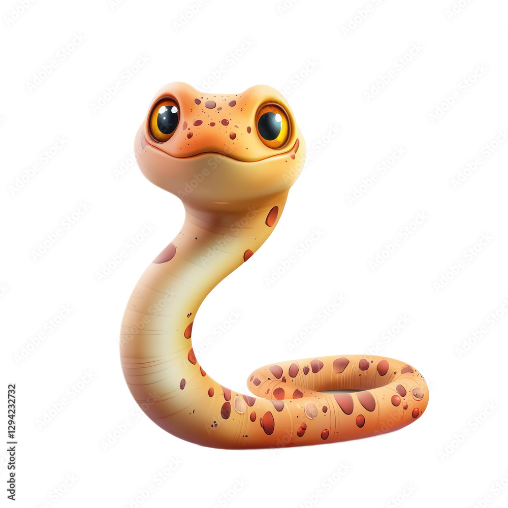 Fototapeta premium 3D vector icon of Worm lizard isolated on transparency background