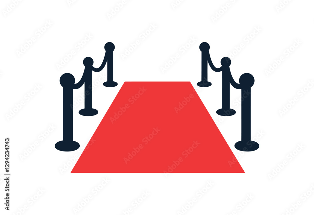 Red Carpet reception Vector illustration on white background Red Carpet reception Vector illustration on white background