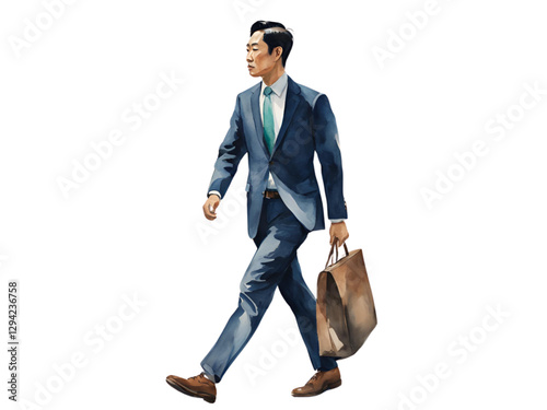 man watercolor in suit