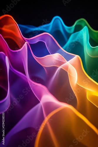 Wallpaper Mural Vibrant colorful waves on black abstract background Torontodigital.ca