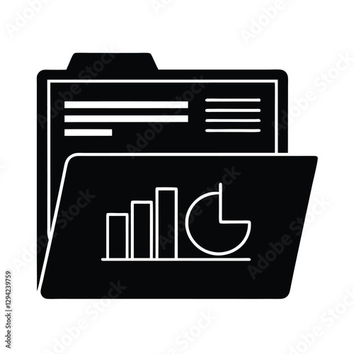 Document folder silhouette securely holds presentation slides for organized business proposals
