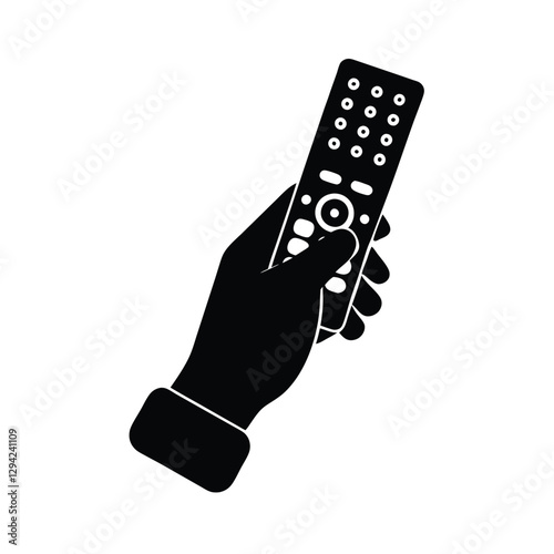 Active hand operating presentation remote control to seamlessly navigate corporate slides during important meetings today