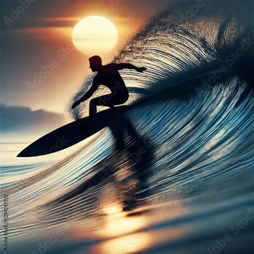With the speed and finesse of a seasoned whiz the surfer’s sil