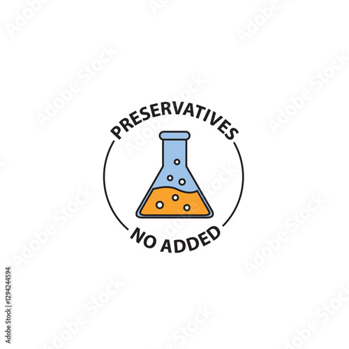 No added preservatives icon. Chemical artificial free food. No additives vector symbol logo.