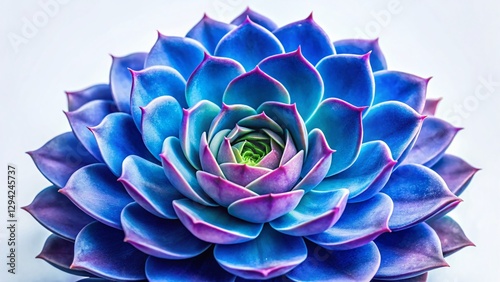 Wallpaper Mural Echeveria Succulent Rosettes: Blue Purple Crinkled Leaves Isolated on White, Clipping Path Torontodigital.ca
