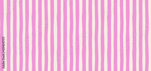 Striped seamless pattern and abstract background. Pink color hand drawn stripes. Vector illustration