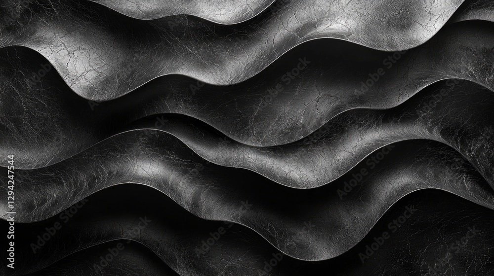 Minimalist black and white abstract shape on a dark grainy texture, wide banner for display, copy space Minimalist black and white abstract shape on a dark grainy texture, wide banner for display, copy space