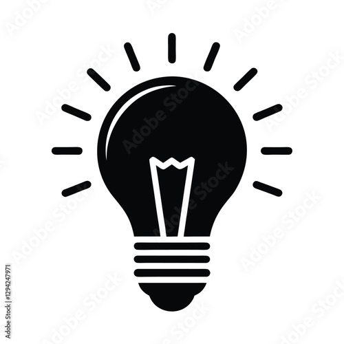 Bright lightbulb icon silhouette symbolizing innovative idea generation for dynamic corporate breakthroughs