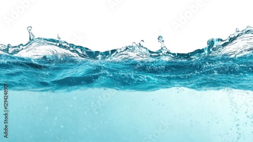 Real cyan water sloshing element ocean clear.