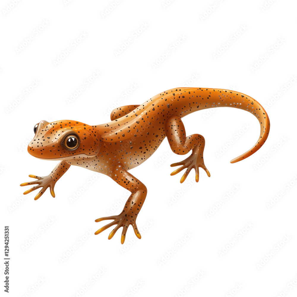 Fototapeta premium 3D vector icon of Iberian ribbed newt isolated on transparency background