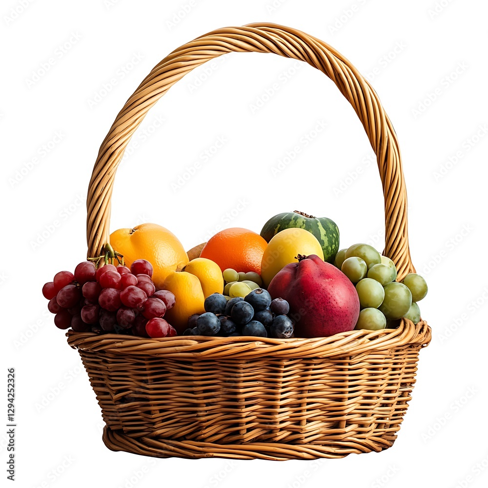 Fruit basket, harvest, white background, gift Fruit basket, harvest, white background, gift