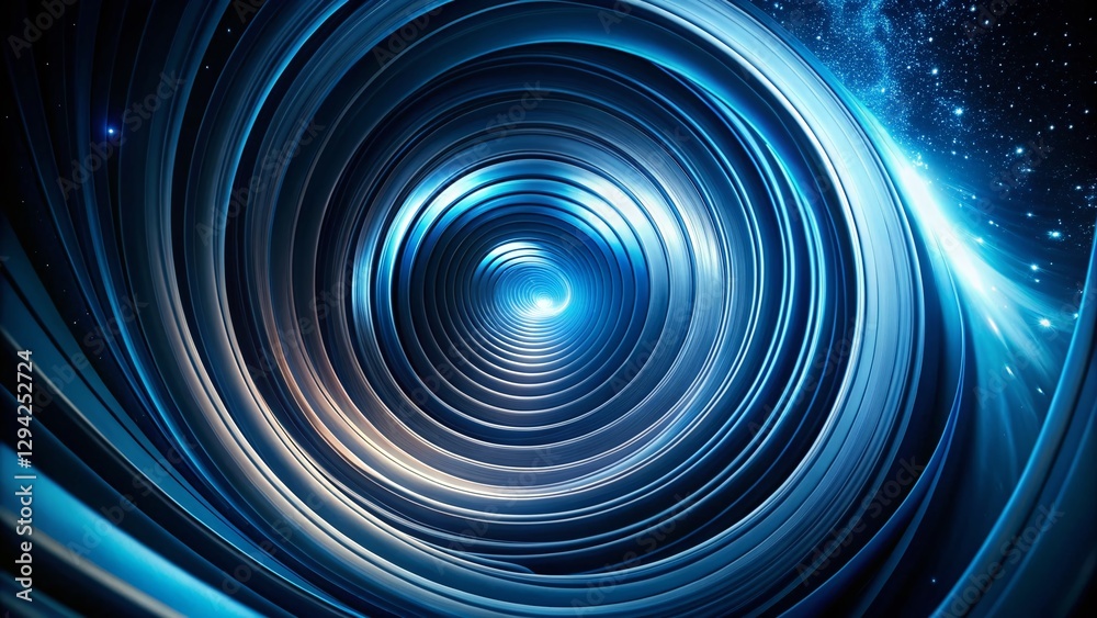 Fototapeta premium Elegant Blue Spiral Silhouette: Abstract Art Photography