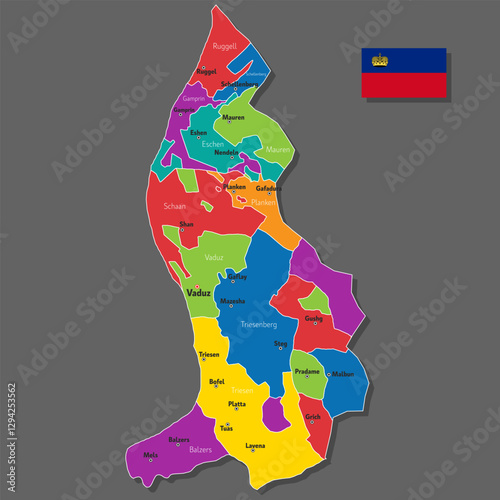 Vector map of Liechtenstein