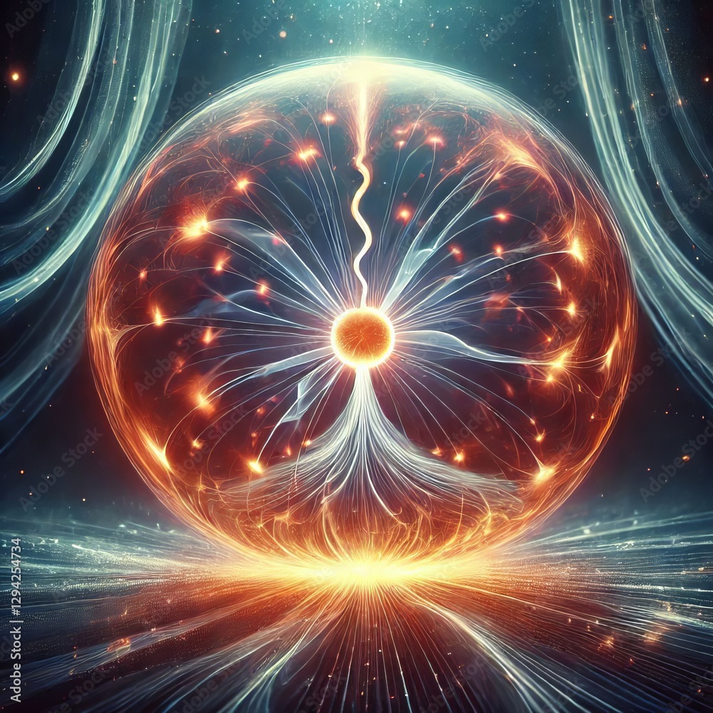 Obraz premium Plasma Stream Sphere with a continuous stream of plasma flowing
