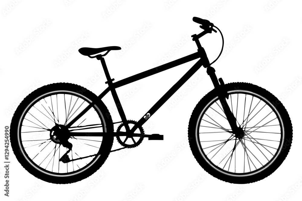 Fototapeta premium Mountain bike silhouette vector illustration