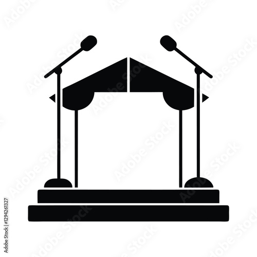 Elegant standing microphone silhouette delivering crisp audio during major conferences today