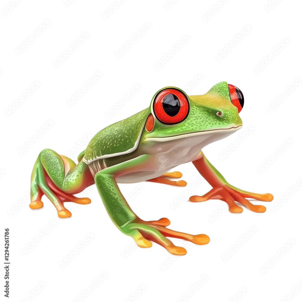 Fototapeta premium 3D vector icon of Bali tree frog isolated on transparency background