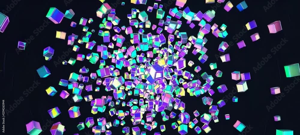 Vibrant geometric explosion: colorful shapes radiate in dynamic motion sequence Vibrant geometric explosion: colorful shapes radiate in dynamic motion sequence