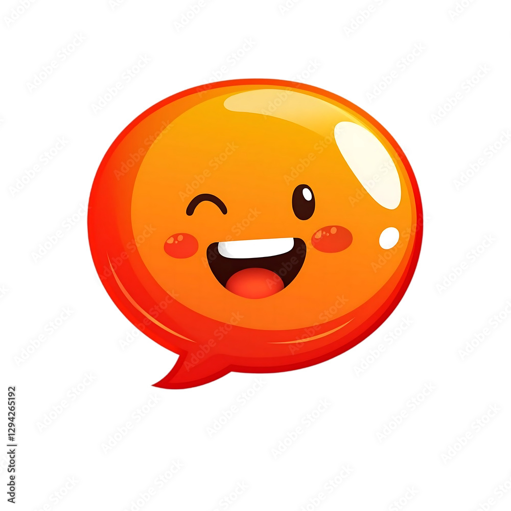 Fototapeta premium Happy Cartoon Speech Bubble ,transparent background